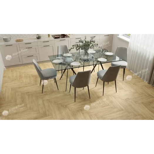 SPC ламинат AlpineFloor Light Parquet Дуб ваниль селект фото в интерьере